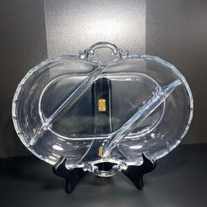 Elegant Fostoria Relish Dish Glass 12 ¼” Oval 3 Part‎ Divided